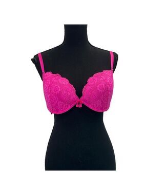 La Senza neon fluorescent pink lace push-up bra Sz 36D
